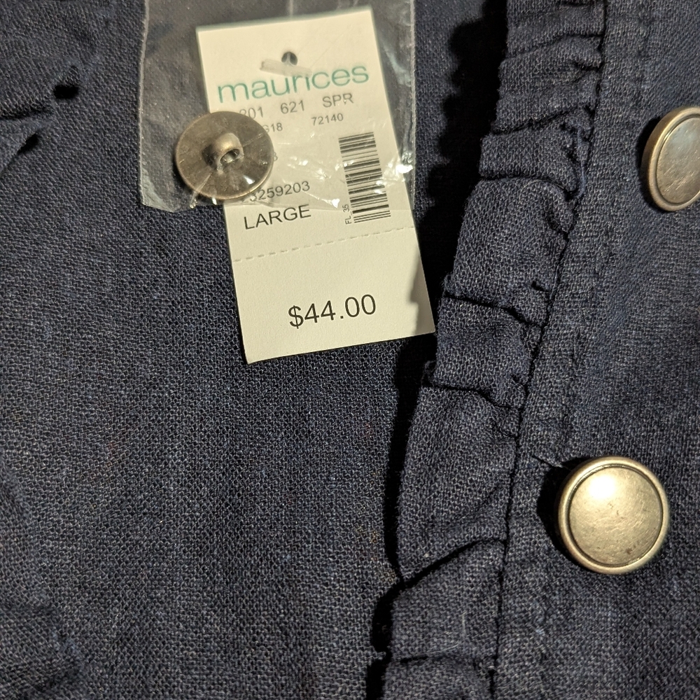 Maurice's Classic Blue Women's Military Look Jacket/Blazer - Picture 5 of 7